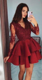 2020 Homecoming Dress with Sleeves, Short Prom Dress ,Winter Formal Dress, Pageant Dance Dresses, Back To School Party Gown, PC0627 - Promcoming