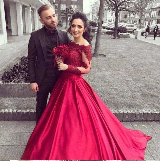 Princess Prom Dress with Sleeves, Evening Dress ,Winter Formal Dress, Pageant Dance Dresses, Graduation School Party Gown, PC0291 - Promcoming