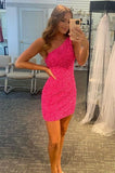Sexy Homecoming Dress One Shoulder Strap, Short Prom Dress,Formal Dress,Dance Dresses, Back To School Party Gown, KB0859