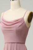Spaghetti Straps A Line Sleeveless Long Bridesmaid Dress Formal Evening Dresses