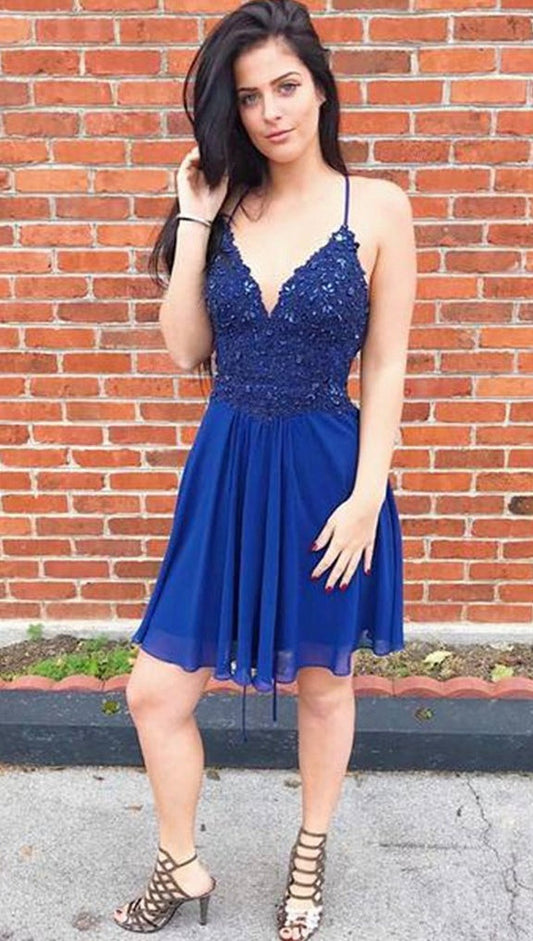 Royal Blue Homecoming Dress, Short Prom Dress ,Winter Formal Dress, Pageant Dance Dresses, Back To School Party Gown, KB0649