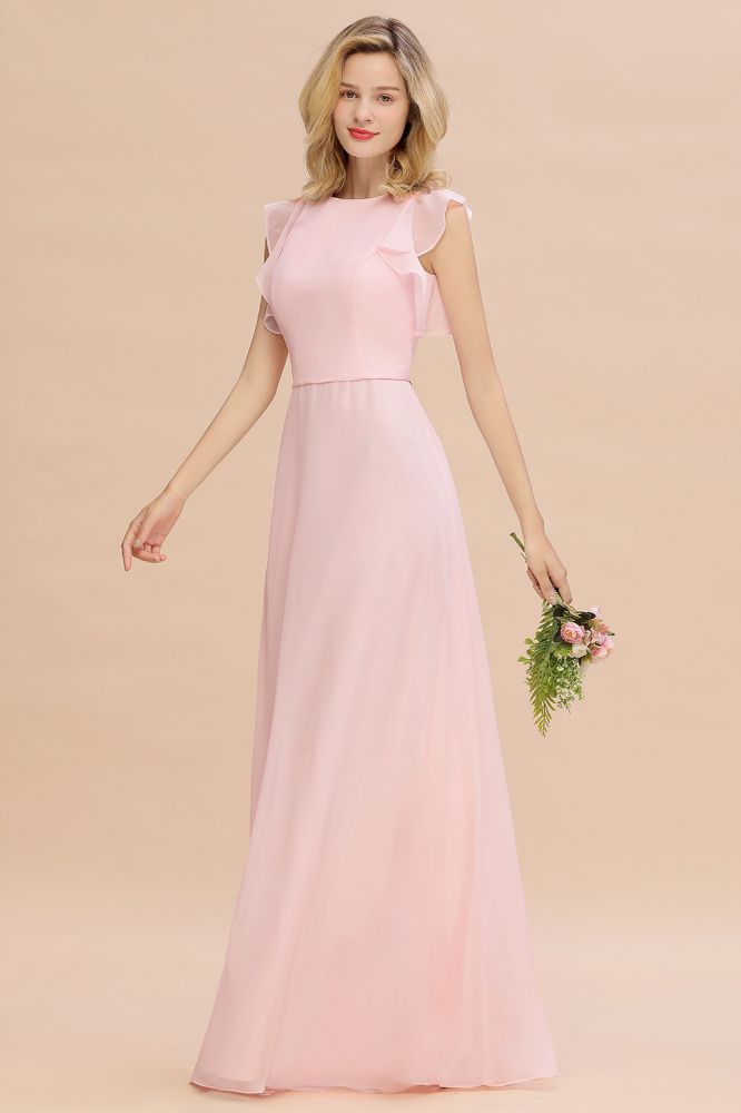 Classy Sleeveless a line Bridesmaid Dress Garden Long Simple Wedding Evening Dress