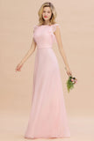 Classy Sleeveless a line Bridesmaid Dress Garden Long Simple Wedding Evening Dress