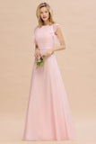 Classy Sleeveless a line Bridesmaid Dress Garden Long Simple Wedding Evening Dress