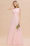 Classy Sleeveless a line Bridesmaid Dress Garden Long Simple Wedding Evening Dress