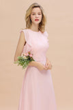 Classy Sleeveless a line Bridesmaid Dress Garden Long Simple Wedding Evening Dress