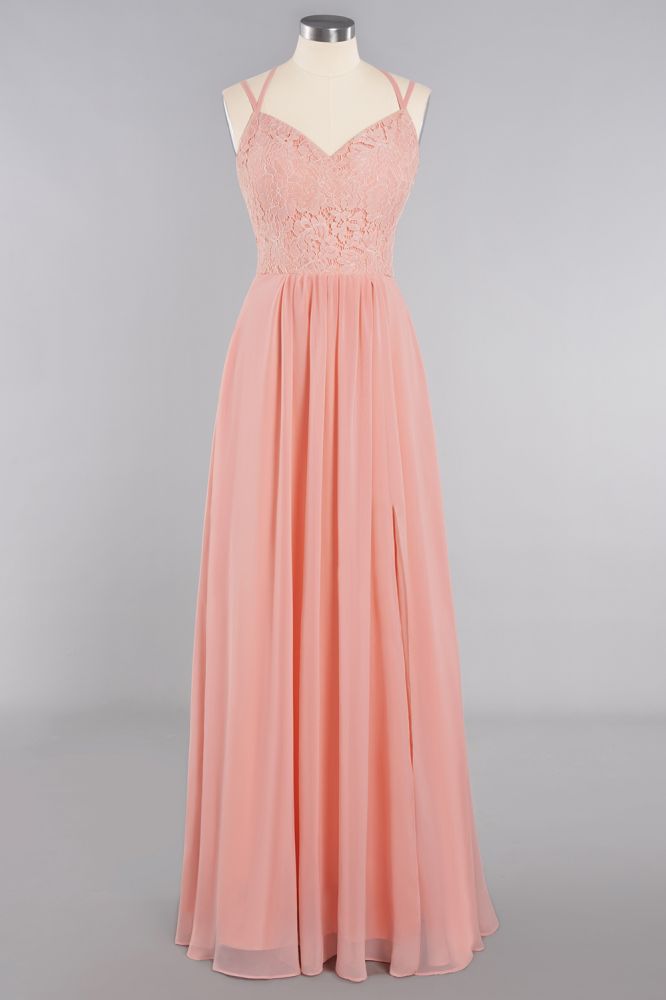 Classy Spaghetti Slim Side Split Bridesmaid Dress Sky Blue V-Neck Wedding Party Evening Dress
