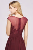 Elegant Chiffon Lace Sleeveless Long Bridesmaid Dresses with Appliques Evening Prom Dress