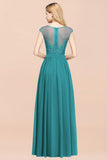 Elegant Chiffon Lace Sleeveless Long Bridesmaid Dresses with Appliques Evening Prom Dress