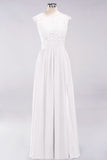 Elegant Chiffon Lace Sleeveless Long Bridesmaid Dresses with Appliques Evening Prom Dress