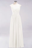 Elegant Chiffon Lace Sleeveless Long Bridesmaid Dresses with Appliques Evening Prom Dress