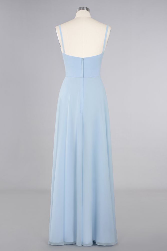 Elegant Front Split Bridesmaid Dresses Garden Spaghetti Straps V-neck Long Formal Evening Dress