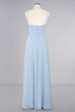 Elegant Front Split Bridesmaid Dresses Garden Spaghetti Straps V-neck Long Formal Evening Dress