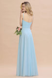 Elegant Front Split Bridesmaid Dresses Garden Spaghetti Straps V-neck Long Formal Evening Dress