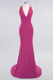 Elegantes Meerjungfrau Neckholder Abendkleid Einfaches ärmelloses langes Party-Abschlussballkleid