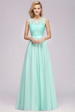 Elegant Ruffles Bridesmaid Dress Lace Scalloped Sleeveless Long Wedding Party Prom Evening Dress