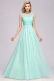 Elegant Ruffles Bridesmaid Dress Lace Scalloped Sleeveless Long Wedding Party Prom Evening Dress