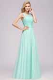 Elegant Ruffles Bridesmaid Dress Lace Scalloped Sleeveless Long Wedding Party Prom Evening Dress