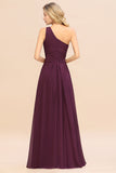 Elegant Ruffles One Shoulder Prom Dresses | Elegant Sleeveless Evening Bridesmaid Dresses
