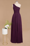 Elegant Ruffles One Shoulder Prom Dresses | Elegant Sleeveless Evening Bridesmaid Dresses