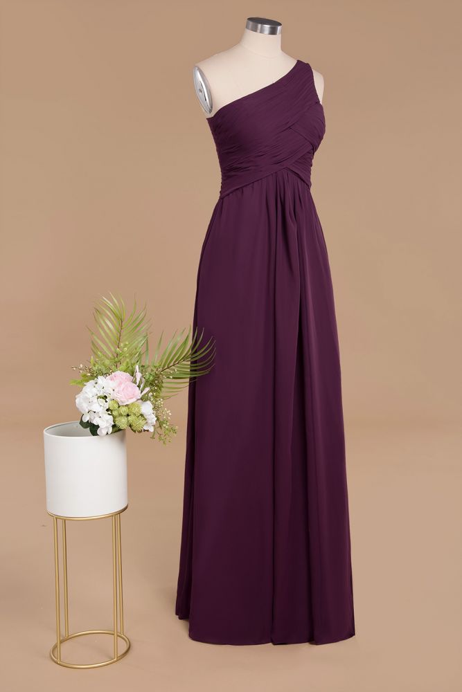 Elegant Ruffles One Shoulder Prom Dresses | Elegant Sleeveless Evening Bridesmaid Dresses