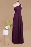 Elegant Ruffles One Shoulder Prom Dresses | Elegant Sleeveless Evening Bridesmaid Dresses
