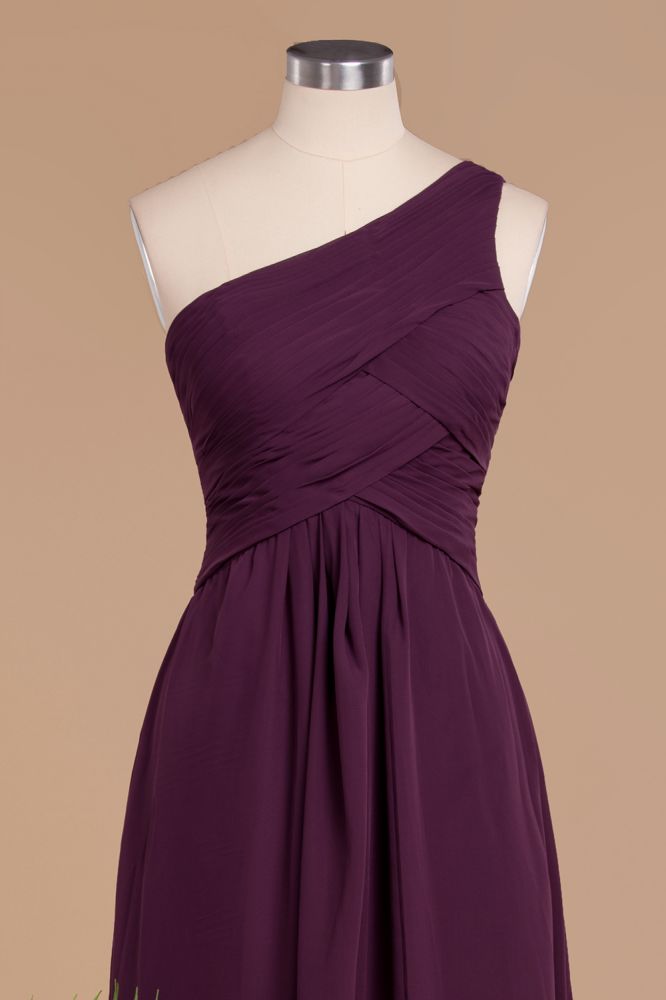 Elegant Ruffles One Shoulder Prom Dresses | Elegant Sleeveless Evening Bridesmaid Dresses