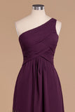 Elegant Ruffles One Shoulder Prom Dresses | Elegant Sleeveless Evening Bridesmaid Dresses