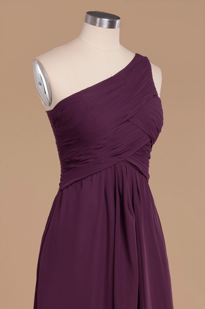 Elegant Ruffles One Shoulder Prom Dresses | Elegant Sleeveless Evening Bridesmaid Dresses