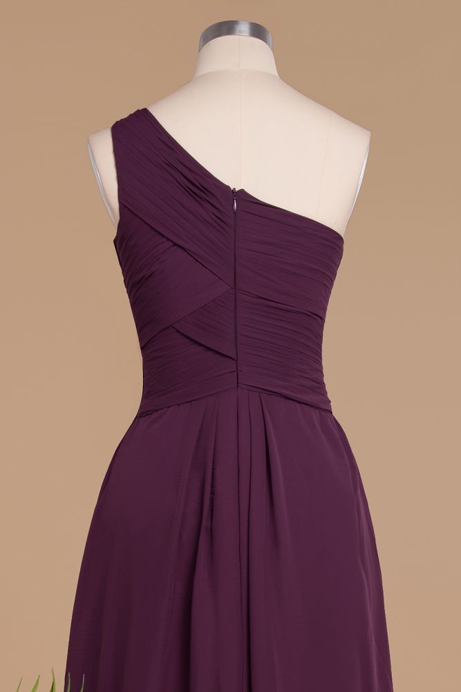 Elegant Ruffles One Shoulder Prom Dresses | Elegant Sleeveless Evening Bridesmaid Dresses