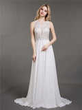 Spitze und Chiffon mit Perlen Brautkleid-Elfenbein Brautkleider Brautkleider