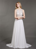 Spitze und Chiffon mit Perlen Brautkleid-Elfenbein Brautkleider Brautkleider