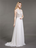 Spitze und Chiffon mit Perlen Brautkleid-Elfenbein Brautkleider Brautkleider