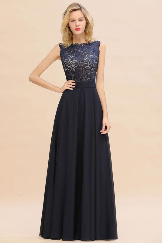 Fabulous Sleeveless Elegant Lace Appliques Long Bridesmaid Dress Evening Mother of the Bride Dress