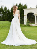 Schulterfreies Spitzenmieder mit Applikationen, Brautkleid – Elfenbein/Champagner