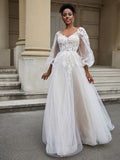 Offenes Rücken Langarm Tüll Brautkleid Wie Bild Brautkleider Kleider
