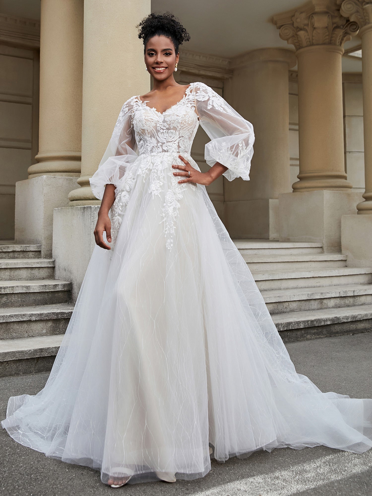 Offenes Rücken Langarm Tüll Brautkleid Wie Bild Brautkleider Kleider