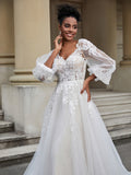 Offenes Rücken Langarm Tüll Brautkleid Wie Bild Brautkleider Kleider