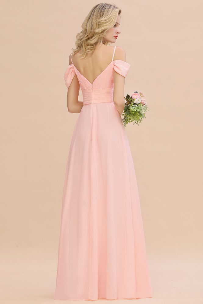 Gogeous Off Shoulde straps Aline Bridesmaid Dress Chiffon Maid of Honor Evening Dress