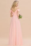 Gogeous Off Shoulde straps Aline Bridesmaid Dress Chiffon Maid of Honor Evening Dress