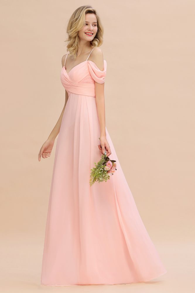 Gogeous Off Shoulde straps Aline Bridesmaid Dress Chiffon Maid of Honor Evening Dress