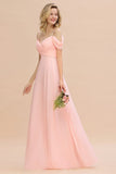 Gogeous Off Shoulde straps Aline Bridesmaid Dress Chiffon Maid of Honor Evening Dress