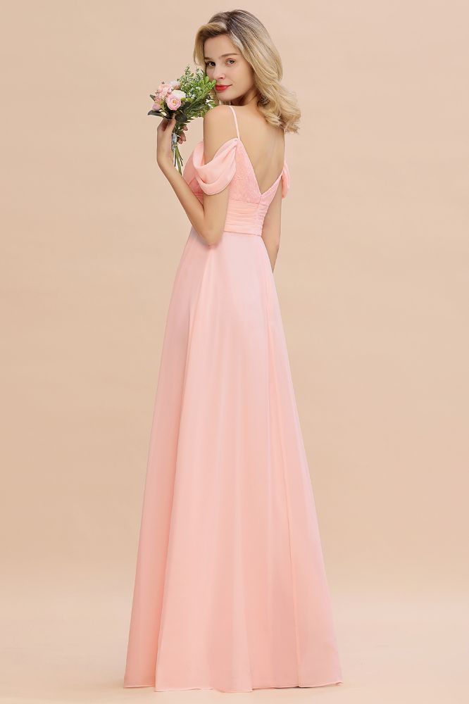 Gogeous Off Shoulde straps Aline Bridesmaid Dress Chiffon Maid of Honor Evening Dress