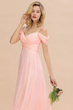 Gogeous Off Shoulde straps Aline Bridesmaid Dress Chiffon Maid of Honor Evening Dress