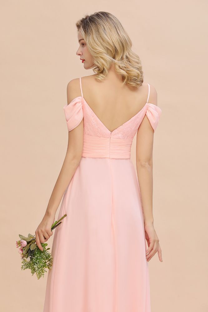 Gogeous Off Shoulde straps Aline Bridesmaid Dress Chiffon Maid of Honor Evening Dress