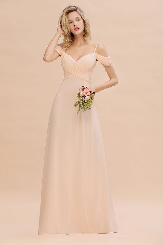 Gogeous Off Shoulde straps Aline Bridesmaid Dress Chiffon Maid of Honor Evening Dress