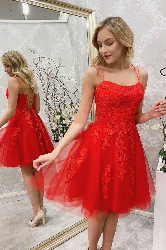 Spitzenkleid für die Heimkehr, Kurzes Abschlussballkleid, Formales Kleid, Tanzkleider, Back to School Partykleid, KB0854 