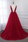 Burgunderrotes Ballkleid, Formales Kleid, Abendkleid, Festzugstanzkleid, Schulpartykleid, KB0728 