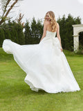 Sweetheart Lace Ruched Sweep Train Wedding Dress Ivory Bridal Gowns Dresses