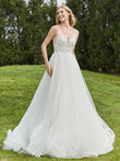 Spaghetti Straps Ruched Backless A-Line Bridal Dress Ivory Bridal Gowns Wedding Dresses